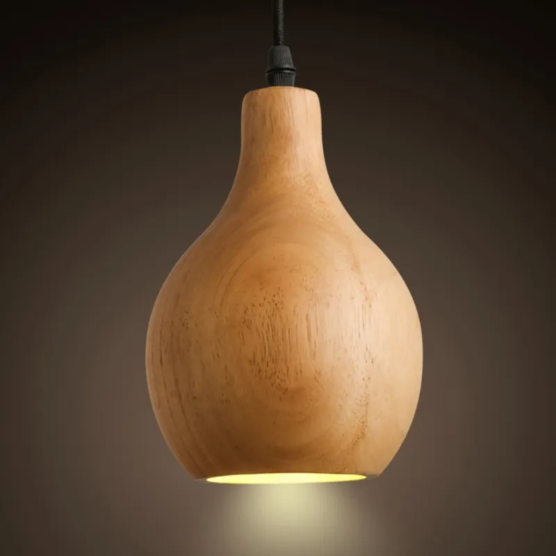 lampada in legno naturale