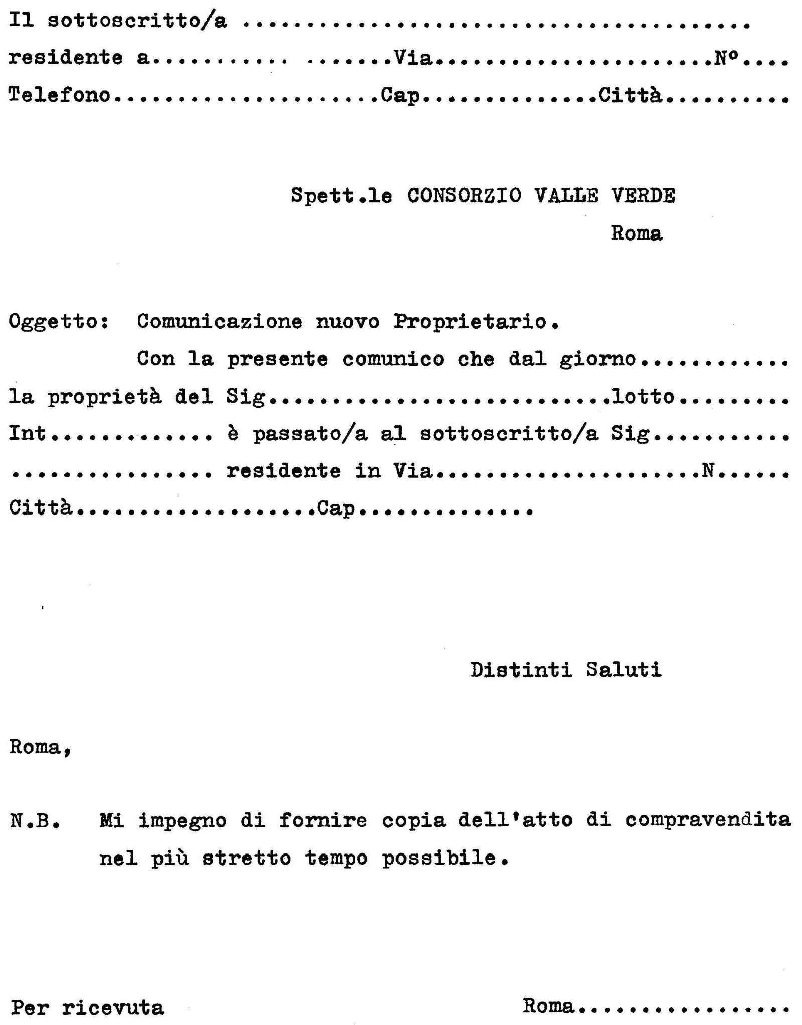 Comunicazione inizio lavori Foglio inizio lavori condominio