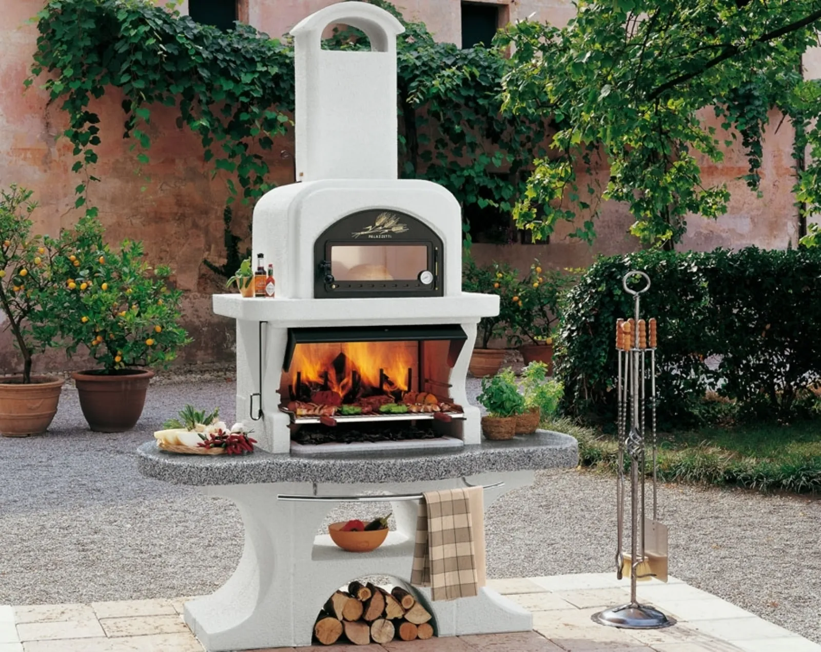 Barbecue à Bois Palazzetti Andros 3 Gris - Neuf - Fabriqué En Italie