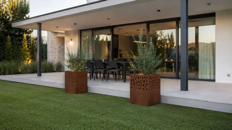 Acciaio corten in giardino: un materiale che invecchia con grazia