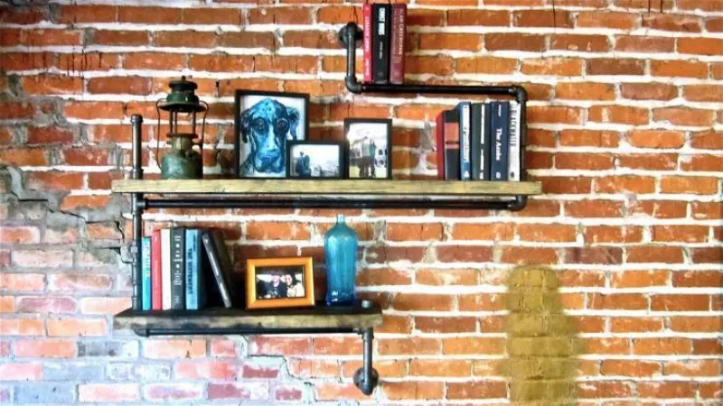 libreria stile industriale