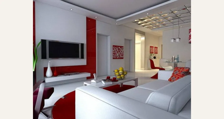 Soggiorno rosso e bianco