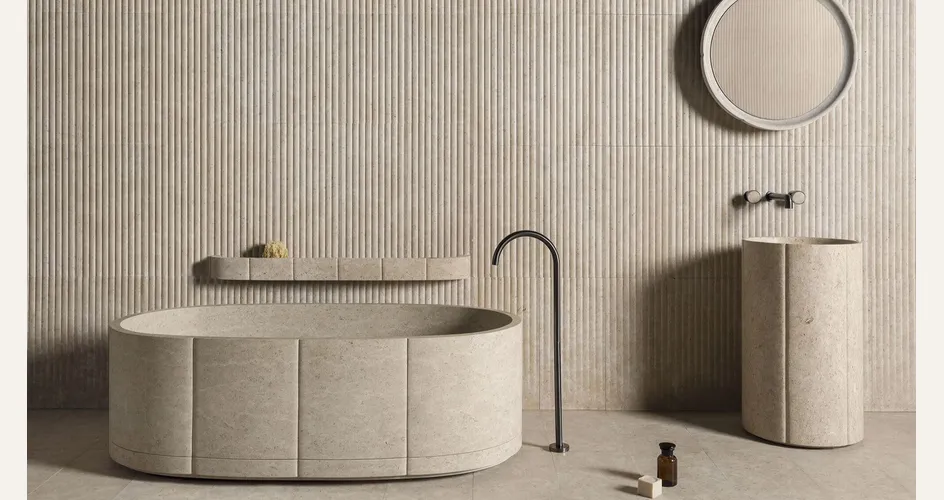Luce di Carrara - Sartoriale: mensola bagno in marmo perfettamente coordinata