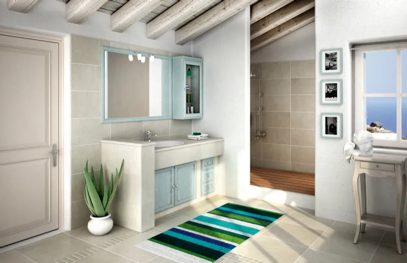 Bagno in muratura e legno Cerasa