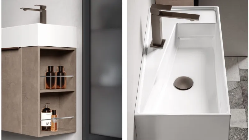 il lavabo Twin Set 42 proposto da Ceramica Flaminia.