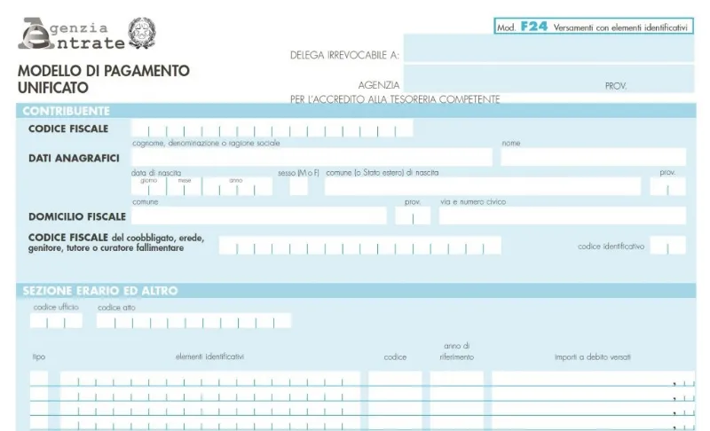 Modello F24 semplificato compilabile