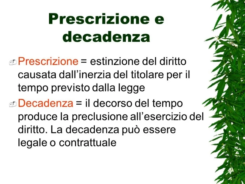 Prescrizione e decadenza