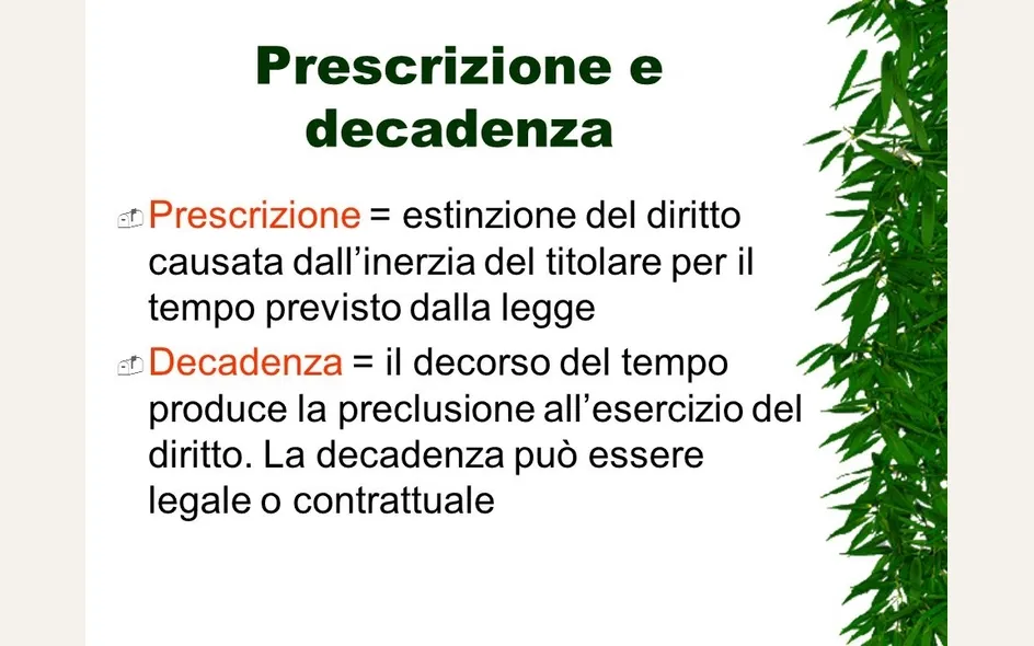 Prescrizione e decadenza