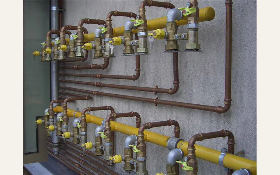 Uno schema di impianto a gas