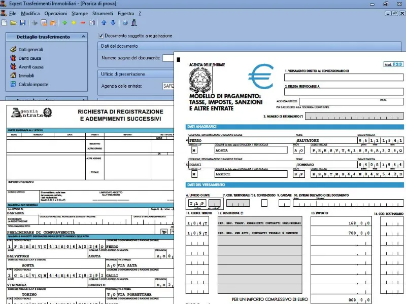 Modello F23 per il pagamento dell'imposta di registrazione