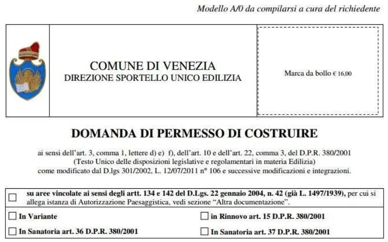 Esempio modello per costruire