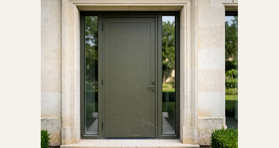 Verde o grigio grafite: la porta che si avvicina alla natura