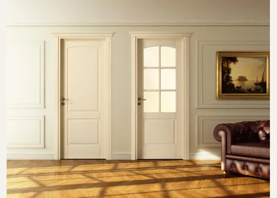 Porta classica con vetro per interni Antique