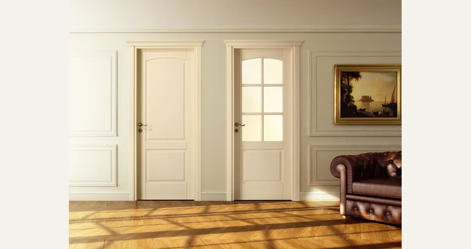 Porta classica con vetro per interni Antique