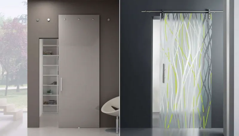 Esempio di porta in cristallo verniciato