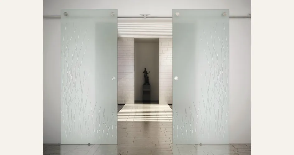 Esempio di porta in vetro satinato