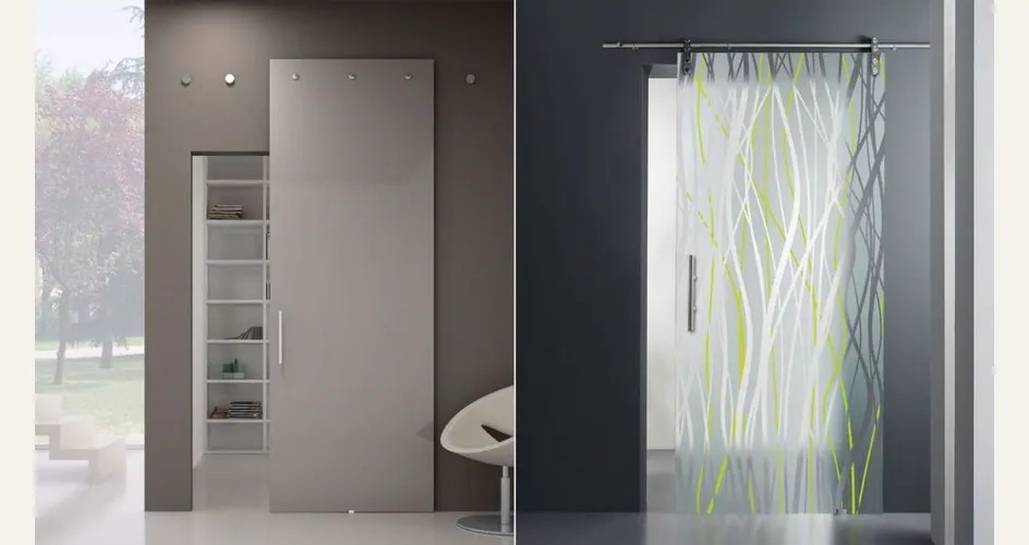 Esempio di porta in cristallo verniciato