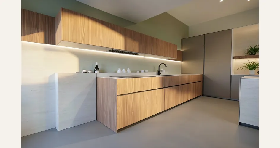 Cucina e bagno: la luce funzionale che evita ombre e abbagliamenti (foto Cucina Maistri Giza)
