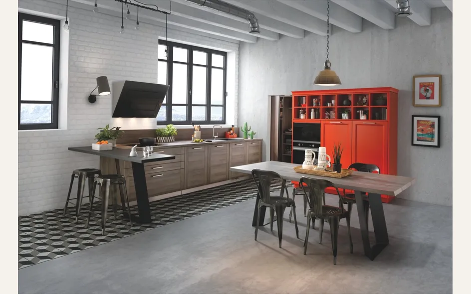 Progetto cucina con finestra
