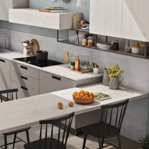 Stosa - Modello Infinity con piano snack in Larice Bianco