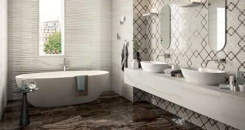 La collezione in gres porcellanato Allmarble di Marazzi