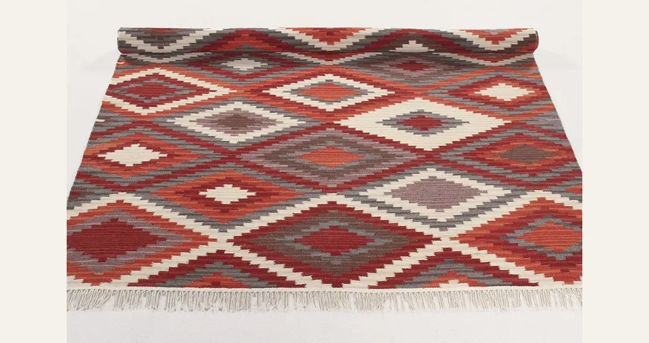 Tappeto Kilim Zagros in lana e cotone