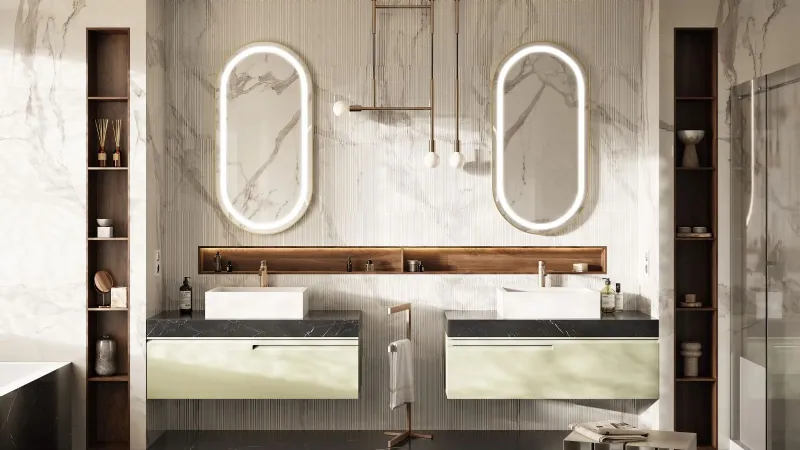 Specchio bagno con contenitore Joy di Arlex Italia
