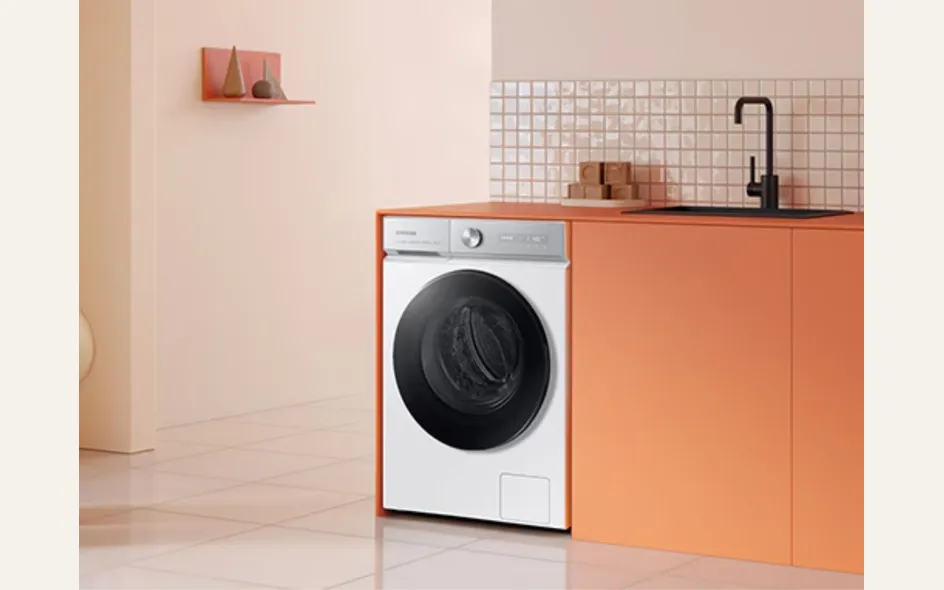 Lavatrice BESPOKE AI QuickDrive di Samsung, rileva automaticamente il tipo di tessuto e la velocità di centrifuga adatta