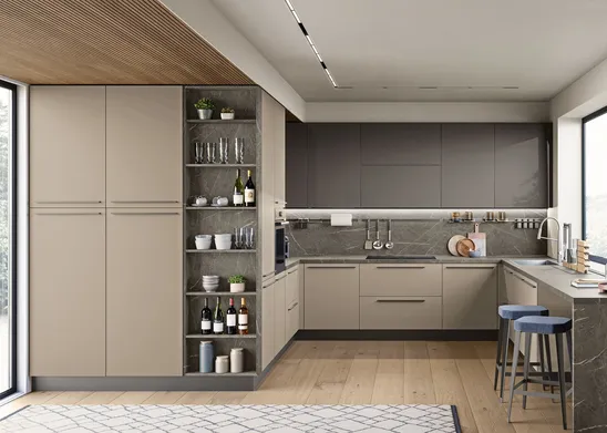 Sfruttare l'angolo della cucina ad angolo in poco spazio (foto Cucina ad angolo Creo Color Lab angolare)