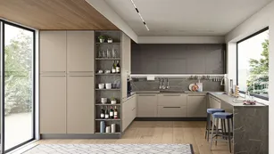 Sfruttare l'angolo della cucina ad angolo in poco spazio (foto Cucina ad angolo Creo Color Lab angolare)
