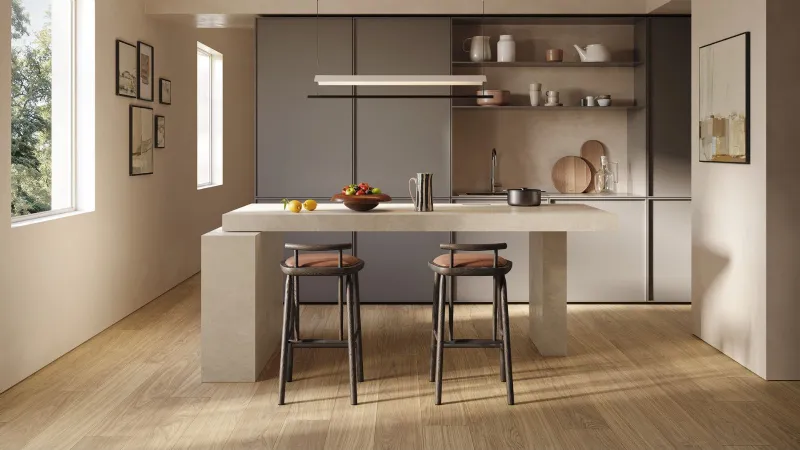 Marazzi - Nobilis reinterpreta il noce canaletto in tre diverse tonalità 