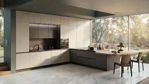 Estetica essenziale: ante senza maniglie, gole e superfici continue (foto Cucina GM Cucine Ventidue & XL 04)