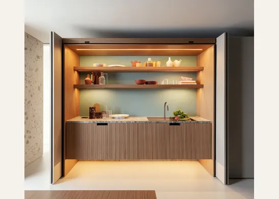 A scomparsa o a vista: quale monoblocco conviene nel tuo spazio (foto Cucina monoblocco Euromobil Lain Project 2)