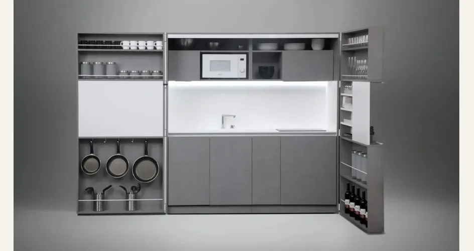 Pia Nova di Dizz Concept, una mini cucina a scomparsa