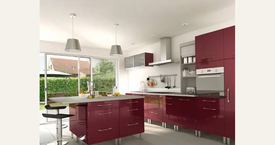 Cucina monoblocco prugna