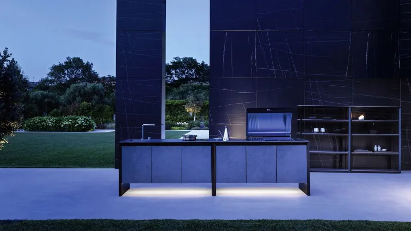 Varaschin - Outdoor Cooking, cucina da esterno in alluminio e gres con barbecue