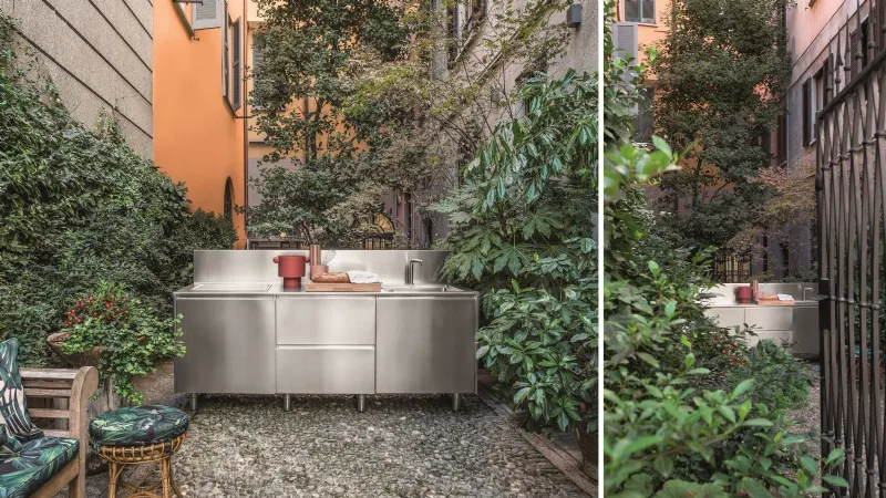 Abimis - Atelier 19, cucina da esterno in acciaio inox
