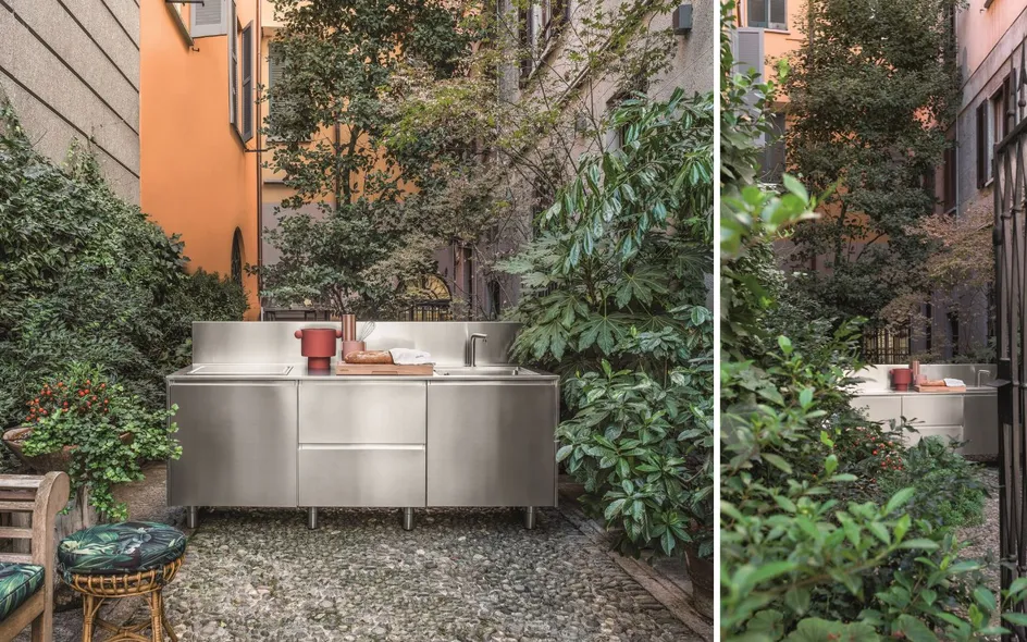 Abimis - Atelier 19, cucina da esterno in acciaio inox