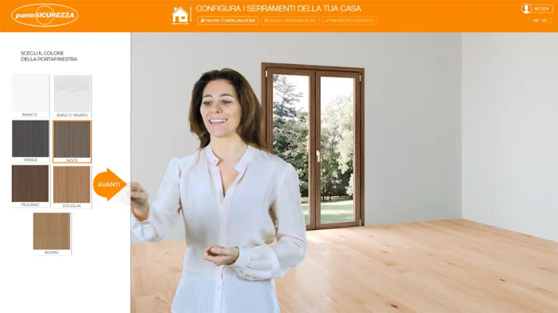 Esempio d'uso del configuratore di infissi online di Punto Sicurezza Casa