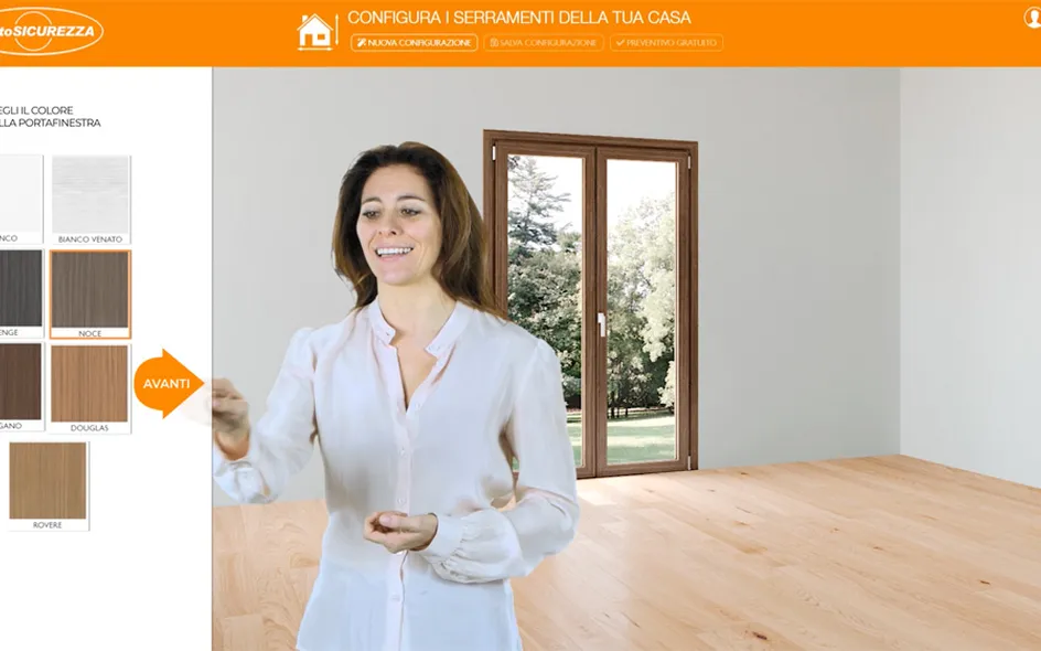 Esempio d'uso del configuratore di infissi online di Punto Sicurezza Casa