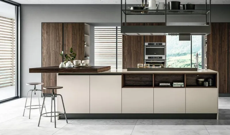 Cucina Round di Arredo3 con piano scorrevole