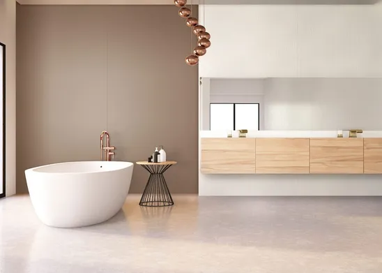 Aspetto più luminoso per i pavimenti in resina del bagno