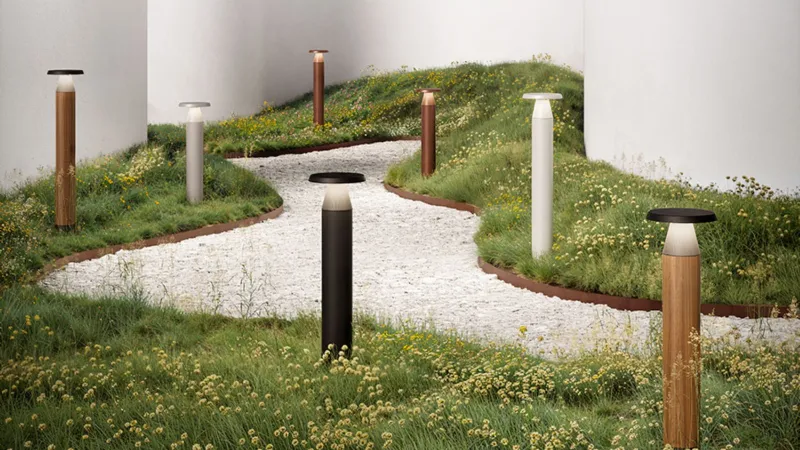 Moderne luci a forma di uovo per giardino