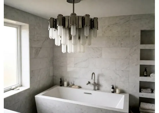 Sicurezza e materiali per il lampadario moderno bagno