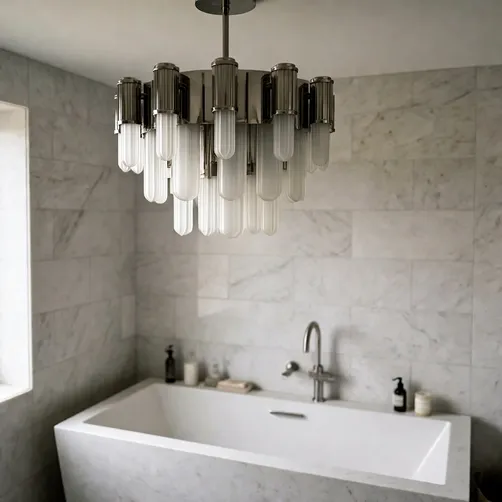 Sicurezza e materiali per il lampadario moderno bagno