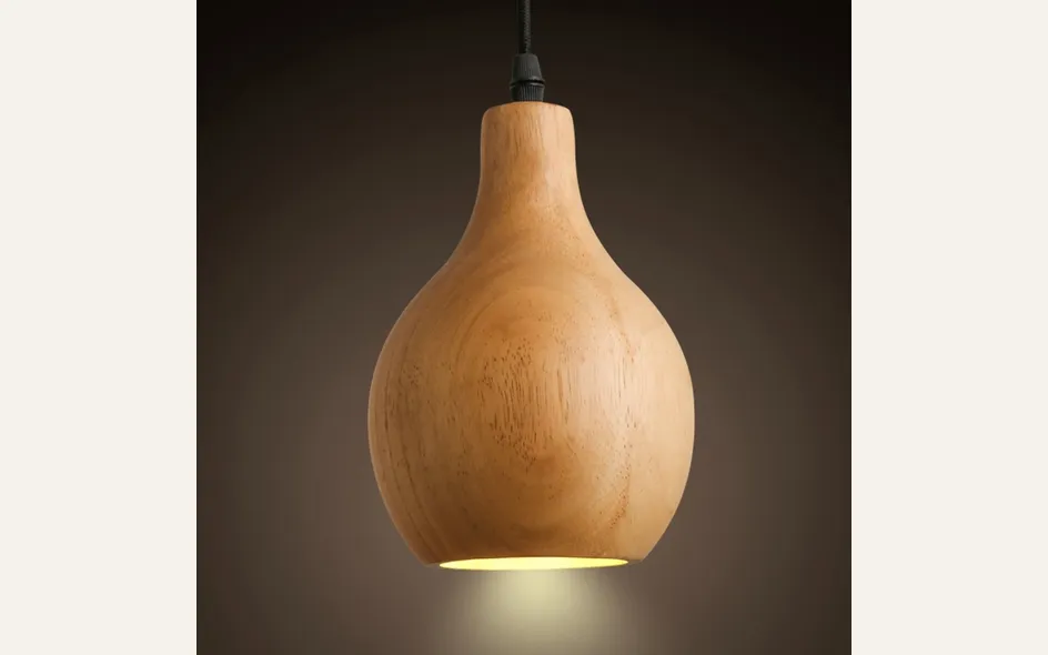 lampada in legno naturale