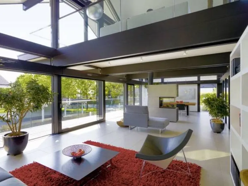 Esempio di design di interni in una casa ecologica