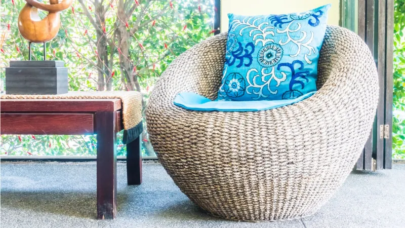 Poltroncina da giardino in rattan