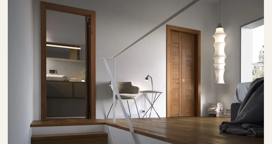 Garofoli - Porta a libro in legno con anta Mix asimmetrica