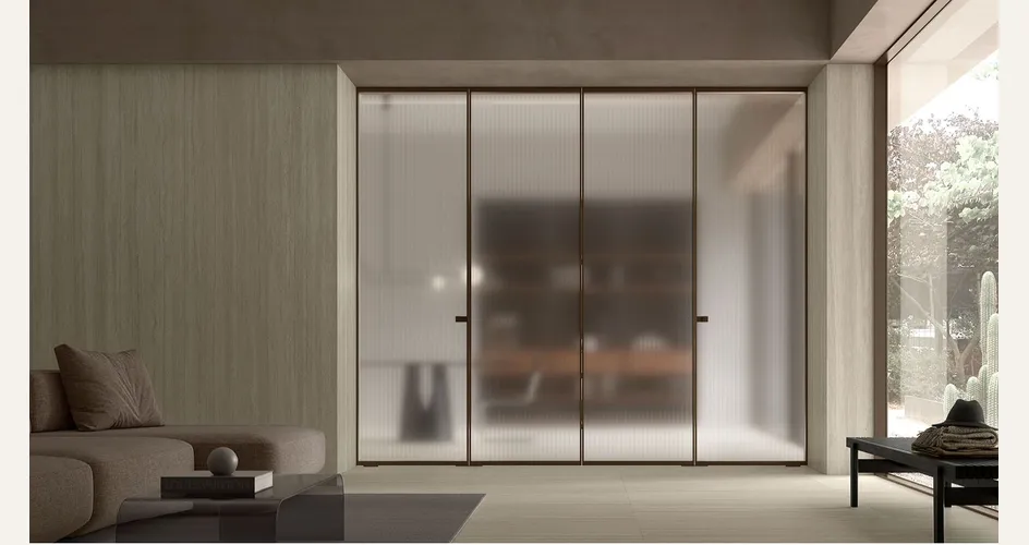 Bluinterni, Quadro-Folding: porta a libro in vetro